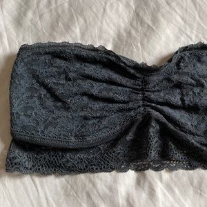 Aerie Charcoal Lace Bandeau Bra